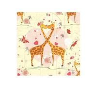 Vibrant Brick Puzzle Building Blocks for Creative Fun DIY Jigsaw Desk Decor Kissing Giraffe Heart Butterfly Print