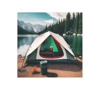 Vibrant Brick Puzzle Building Blocks for Creative Fun DIY Jigsaw Desk Decor Lake Camping Print