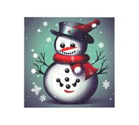 Vibrant Brick Puzzle Building Blocks for Creative Fun DIY Jigsaw Desk Decor Merry Christmas Day Snowman Print