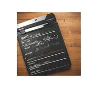 Vibrant Brick Puzzle Building Blocks for Creative Fun DIY Jigsaw Desk Decor Movies Clapperboard Pattern Print