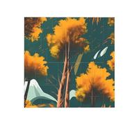 Vibrant Brick Puzzle Building Blocks for Creative Fun DIY Jigsaw Desk Decor National Parks Sunshine Trees Print