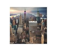 Vibrant Brick Puzzle Building Blocks for Creative Fun DIY Jigsaw Desk Decor New York Fashion City Print