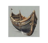 Vibrant Brick Puzzle Building Blocks for Creative Fun DIY Jigsaw Desk Decor Old Viking Boats Print