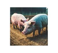 Vibrant Brick Puzzle Building Blocks for Creative Fun DIY Jigsaw Desk Decor Pigs in Farm Print