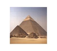 Vibrant Brick Puzzle Building Blocks for Creative Fun DIY Jigsaw Desk Decor Pyramids of Egypt Print