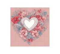 Vibrant Brick Puzzle Building Blocks for Creative Fun DIY Jigsaw Desk Decor Romantic Heart Print