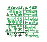 Vibrant Bright Christmas Felt Board Letters Electroplate Bulletin Message Green Red Gold(Red-1)