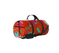 Vibrant Bright Orange Watercolor Paint Artistic Sports Bag Tote Bag Waterproof Gym Bag with Shoulder Strap Zipper 2 Side Pockets for Men and Women, Travel and Storage Shoulder Bag.