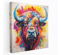 Vibrant Buffalo Pop Art Canvas Print - Buffalo, Buffalo, Home Decoration, Contemporary Flair, 20" x 20"