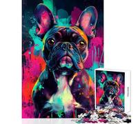 Vibrant Bulldog Art Jigsaws 1000 Pieces for Teenagers Boost Cognitive Clarity And Sharpness Mindful Calm Play Enjoyment (38x26cm)