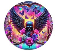 Vibrant Butterfly & Skull 1000 Piece Jigsaw Puzzle for Women, Men Day of The Dead Colourful Jigsaws Educational Games Great Gift 1000pcs (67.5x67.5cm)