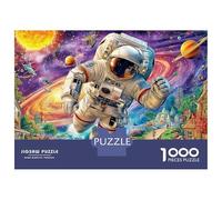Vibrant Canal Town Fantasy 1000 Piece Jigsaw Puzzle Psychedelic Joyful Float Astronaut- Family Puzzle Game for Adults And Kids 70x50cm/1000pcs