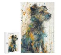 Vibrant Canine Muse: Birthday Gift, 1000 PCS Wooden Art Puzzle; for Shared Table Time