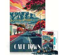 Vibrant Cape Town Streets 1000 Piece Jigsaws Creative Skill Toy Tight Lock No Loose Pieces Bonding Activity for Loved Ones (50x75cm)
