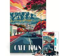 Vibrant Cape Town Streets 1000 Piece Puzzle For Adults Mind Skill Play Laser Cut for Flawless Fit Rewarding Activity for Rainy Days (38x52cm)