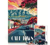 Vibrant Cape Town Streets 1000 Pieces Puzzles for Adults Memory Enhance Gentle Pastime Accurate Cut Thoughtful Gift (38x26cm)