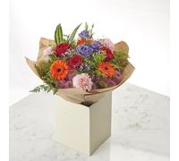 Vibrant Cheers Bouquet Fresh for Birthday, Anniversary, Arrangement Red roses, Orange gerbera to delicate Pink carnations, each bloom a joyful expression of love awaits