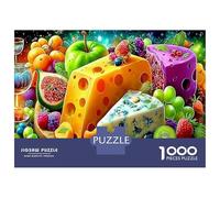 Vibrant Cheese & Fruit 1000 Piece Premium Adult Puzzle - Heavy-Duty Jigsaw Cardboard Fresh Culinary & Brain Training Adult Puzzle - Great Gift for Adult Couples 52x38cm/1000pcs
