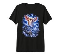 Vibrant Chihuahua Portrait Thunder Mountain Landscape Premium T-Shirt