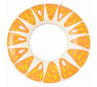 Vibrant Citrus Inflatable Swimming Ring, Orange Slice Pool Float Tube Durable PVC, For Summer