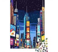 Vibrant Cityscape at Night Adult Paper Puzzle, Modern City Skyline, Weekend Hobby, Interlocking Paper Pieces, Birthday Gift for Home Décor Fans, 38x26cm/1000pcs