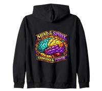 Vibrant Cognition Wisdom Strength Mosaic Art Zip Hoodie