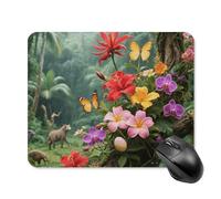Vibrant Color Flower Blossom Mouse Pad Square Laptop Mouse Mat Cute Computer Mousepad Keyboard Pad Non-Slip Desk Pads for Gaming Office Work Home 20 * 25cm