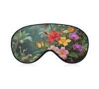Vibrant Color Flower Blossom Sleep Mask for Women Men, Soft Eye Mask with Adjustable Strap for Sleeping, Light Blocking Travel Blindfold for Nap Comfortable Eye Cover for Home Office