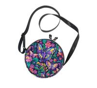 Vibrant Color Round Side Purse Crossbody Women Trendy with Adjustable Strap Over The Shoulder Purse Go shopping Canvas Messenger