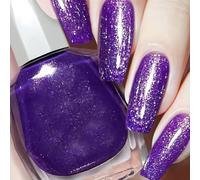 Vibrant Color Selection Glitter Nail Polish Quick Dry Long Lasting Nail Varnish Breathable Art with Bold Glossy Shimmer for Party Looks(Starry Violet)