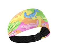 Vibrant Colorful Dino Non-Slip? headband holder Stretchy sweat for Cycling Workouts washing face Gym