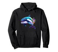 Vibrant Colorful Dolphin Ocean Marine Life Swimmer Pullover Hoodie
