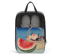 Vibrant Colorful Fruits Shoe Bag Waterproof & Breathable Shoe Pouch for Travel, Portable Carry Case for Sports Sneakers, Gym, Vacation