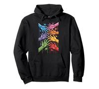 Vibrant Colorful Hands of Unity Harmony Pullover Hoodie