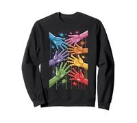 Vibrant Colorful Hands of Unity Harmony Sweatshirt