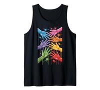 Vibrant Colorful Hands of Unity Harmony Tank Top