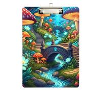 Vibrant Colorful Mushroom Clipboard Acrylics Cute Clip Board A4 Standard Size Clipboards Hardboard with Low Profile Metal Clip for Women Men Office Supplies