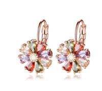 Vibrant Colorful Stone Earrings Safety Butterfly Back Lightweight Construction Office to Evening Wear Jewelry Accessories Lightweight Copper Earrings for Women