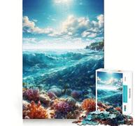 Vibrant Coral Reef Adults Puzzles 1000 Piece Jigsaws Recall Skill Fun High Precision Die Cut Easy to Learn Family Enjoyment (38x52cm)
