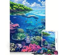 Vibrant Coral Reef Ecosystem Illustration Jigsaw for Teenagers1000 Pieces Brain Capacity Casual Relaxation Fine Lock (38x52cm)