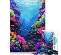 Vibrant Coral Reef Jigsaw Puzzles 1000 Cognitive Skill Toy Smooth Burr Free Surface Relaxing Indoor Group Activity (50x75cm)