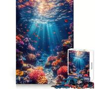 Vibrant Coral Reef Underwater Scene Jigsaw Puzzle 1000 Piece for Adults Intellectual Fun Relaxing Pastime Sharp Cut (38x52cm)
