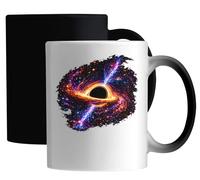 Vibrant Cosmic Black Hole Energy Ceramic Magic Mug White