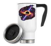 Vibrant Cosmic Black Hole Energy Vacuum Insulated Thermal Travel Coffee Mug 480ml White