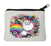 Vibrant Cosmic Loneliness Scene Neoprene Coin Purse Pouch 10x11cm White