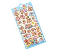 Vibrant Crystal Stickers Showcasing Playful Cartoon Capybara Safe for Youngsters Art Activities and Fun Stickers