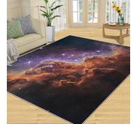 Vibrant Deep Space Nebula Galaxy Area Rug - Colorful Cosmic Clouds and Shining Stars, Astronomy Science Art, Large Floor Carpet for Kids Room, Observatory Decor-90 * 120CM
