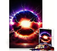 Vibrant Detonating Sun Jigsaw Puzzles for Teenagers 1000 Piece Thought Training Quiet Recreation Uniform Cut Unique Xmas Gift (38x26cm)