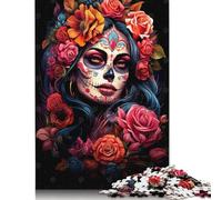 Vibrant Dia De Muertos Puzzles 500 Pieces Wooden Puzzles for Adults & Teenager Learning Educational Toys 500pcs (52x38cm)