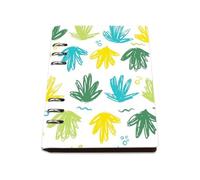 Vibrant Doodle A5 Notebook, Pu Leather Notebooks, Lined Paper Reporters Notebook 180Pages/90Sheets, Lined Book for Office, Homework Book for Men, College Supplies Journal Diary